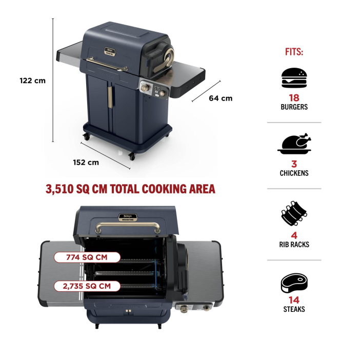 Ninja PG301UK FlexFlame Gas BBQ & Outdoor Cooking System