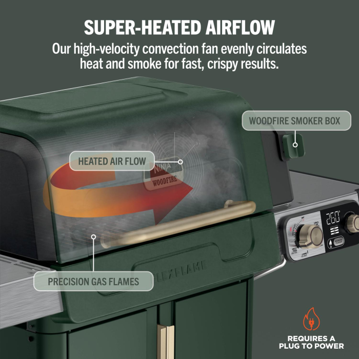 Ninja PG301UKGN FlexFlame Gas BBQ Green