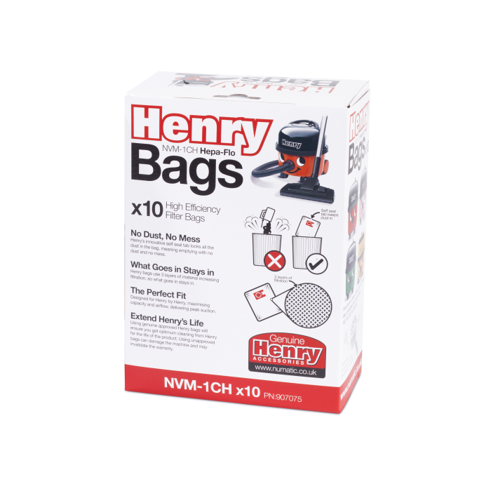 Numatic Henry HepaFlo Filter Bags Model 907075 - White
