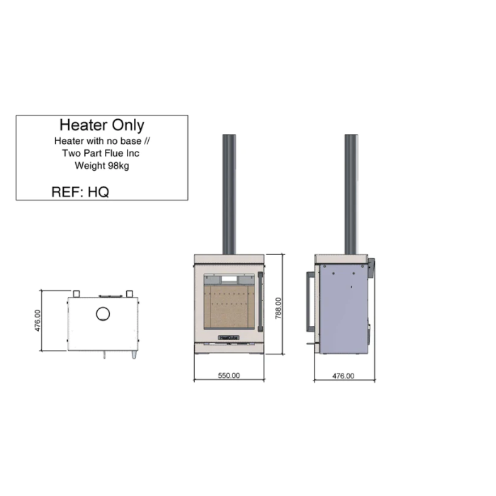 Penman Collection BBQUBE HEATQUBE HEATER ONLY Heatqube Outdoor Wood Burning Heater 