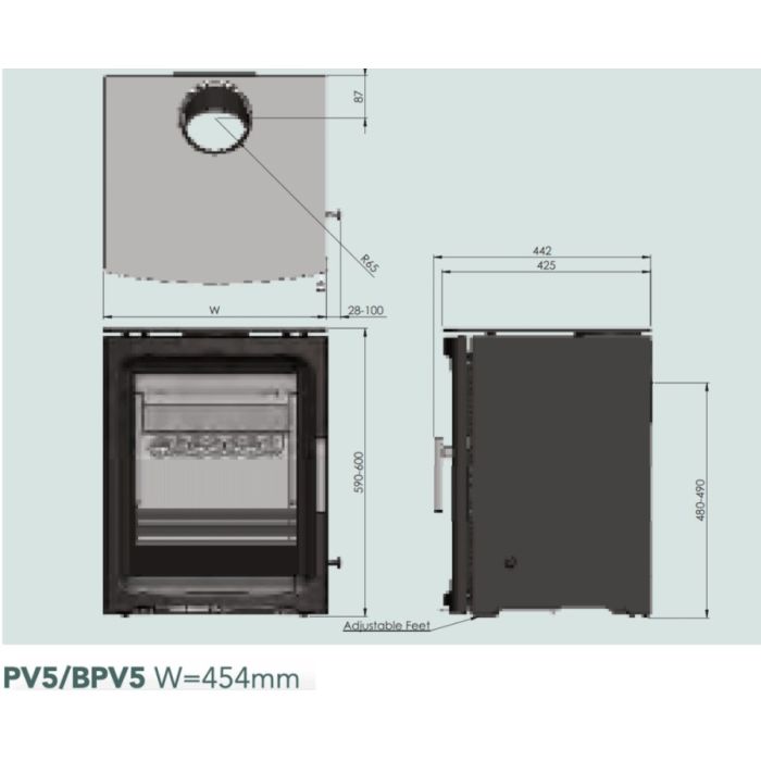 Purevision BPV5-2 Black 5kW Free-Standing