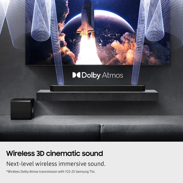 Samsung HW-Q990F/XU 11.1.4ch Q-Series Soundbar with Subwoofer & Rear Speakers - Titan Black