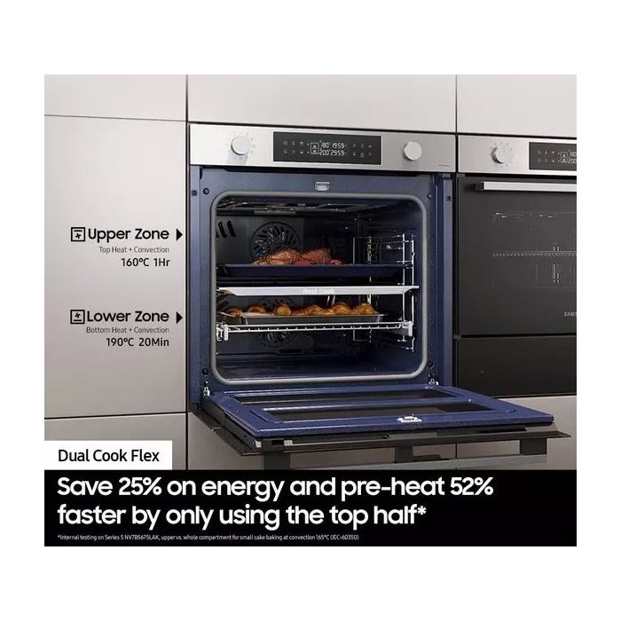 Samsung NV7B45305AK/U4 59.5cm Built In Electric Single Oven - Black Glass