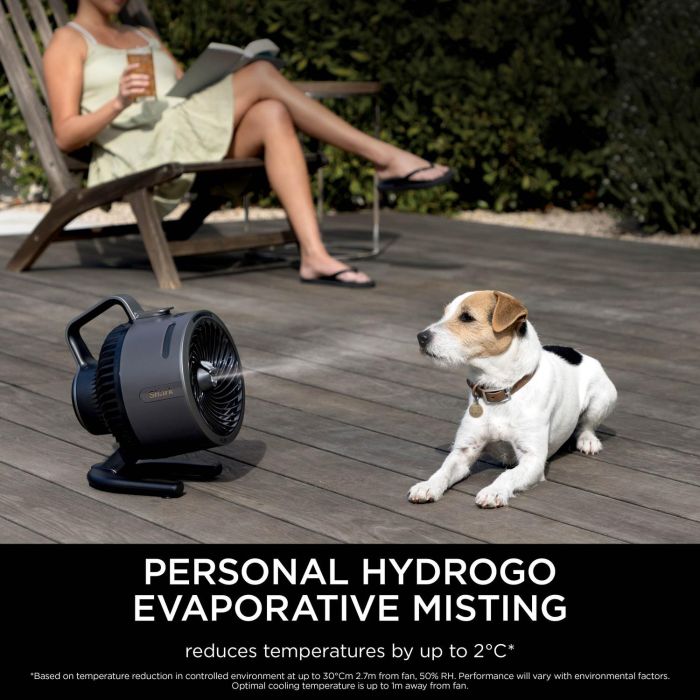 Shark FA050UK FlexBreeze HydroGo outdoors & indoors misting Fan - Cool Grey, Charcoal