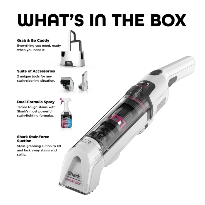 Shark HX100UKT Cordless Stain Cleaner - White