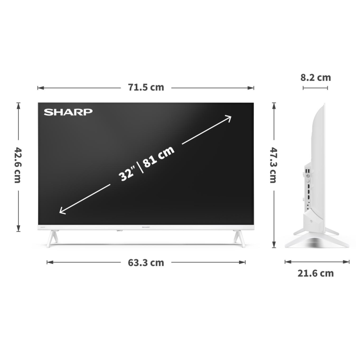 Sharp 1T-C32HE2245KW 32inch HD Ready TiVo Smart TV