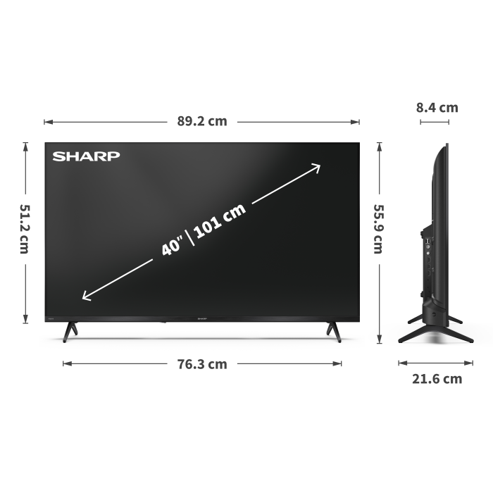 Sharp 2T-C40HE2245KB FHD TV in black