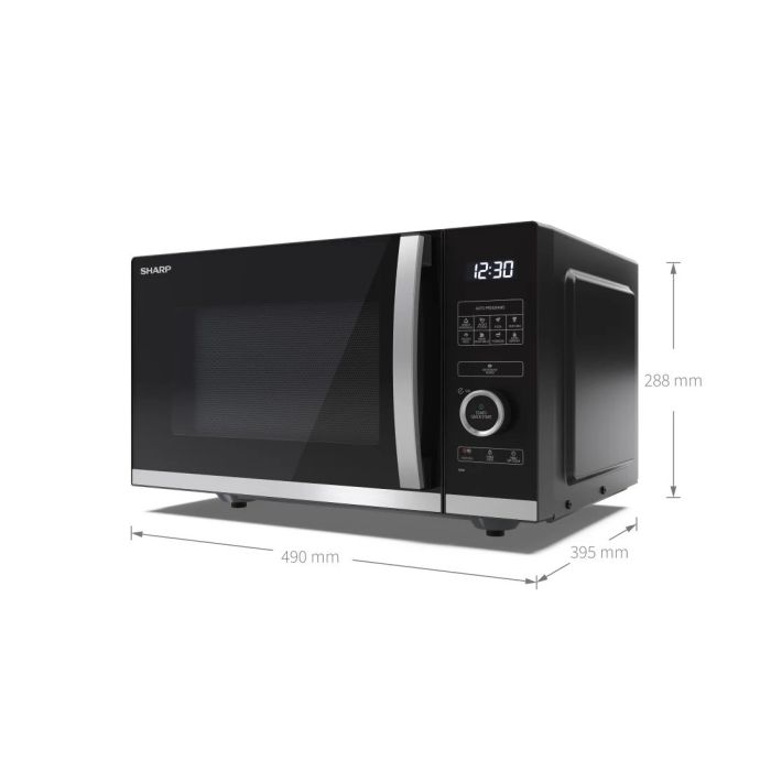 Sharp YC-QS254AU-B 25 Litres Flatbed Microwave Oven - Black