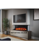 Katell MOD101 Modena Media Unit and Fire 1750mm (69") Pegaso-Elegante + Onyx Grey