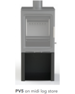 Purevision PVA5-LOGMID Metallic Grey Midi Log Store for 5kW Stove