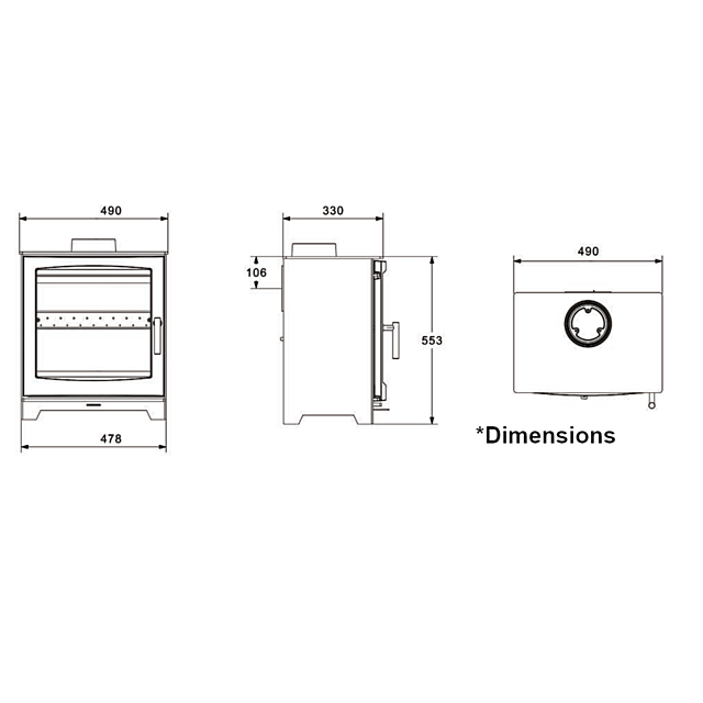 Advance Fires OYSTER 5 Atlantic Stove, A Rated, Defra Wood Burning Stove With 5Kw Heat Output 
