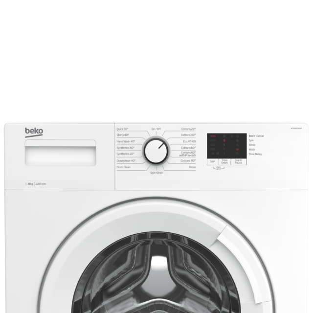 Beko WTK82041W 8kg 1200 Spin Washing Machine with Quick Programme - White
