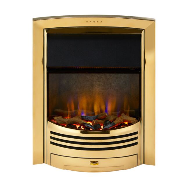 Dimplex GLN20BR3D Glencoe Optiflame Inset Electric Fire In Brass