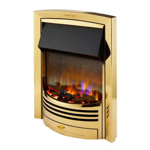 Dimplex GLN20BR3D Glencoe Optiflame Inset Electric Fire In Brass
