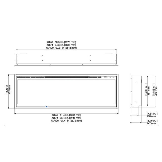 Dimplex Ignite xl 74 inch Wall Mounted Electric Fire