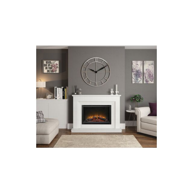 Elgin + Hall 52inch Cassius Electric Marble Suite in White + Grey