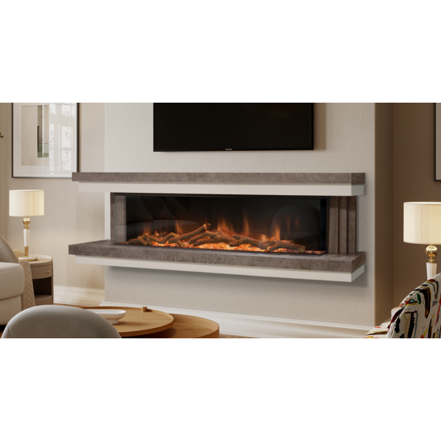EvonicFires ESPIRE 200 Three-Sided Glass Model 1500Mm Flame Effect 