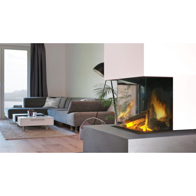 EvonicFires HALO 500 Halo Continental silver birch or woodland, Clear Float glass, Evoflame Effect