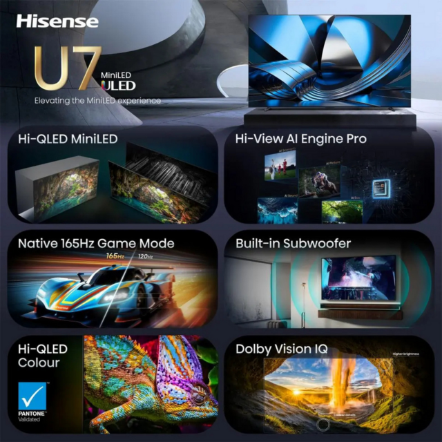 Hisense 100U7STUK PRO 100inch MiniLED 4K 165Hz TV