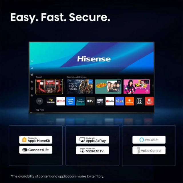 Hisense 43A6STUK 43 inch 4K AI Smart TV Black