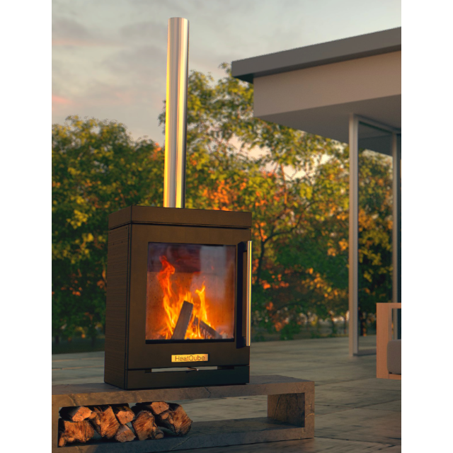 Penman Collection BBQUBE HEATQUBE HEATER ONLY Heatqube Outdoor Wood Burning Heater 