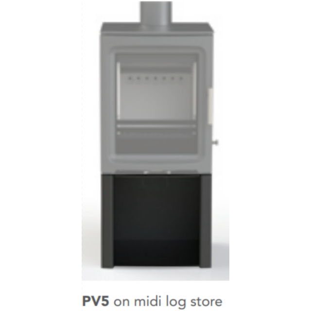 Purevision PVA5-LOGMID Metallic Grey Midi Log Store for 5kW Stove