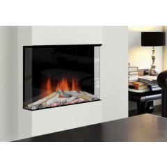 EvonicFires HALO 600 SL Halo Continental silver birch or woodland, Clear Float glass, Evoflame Effec